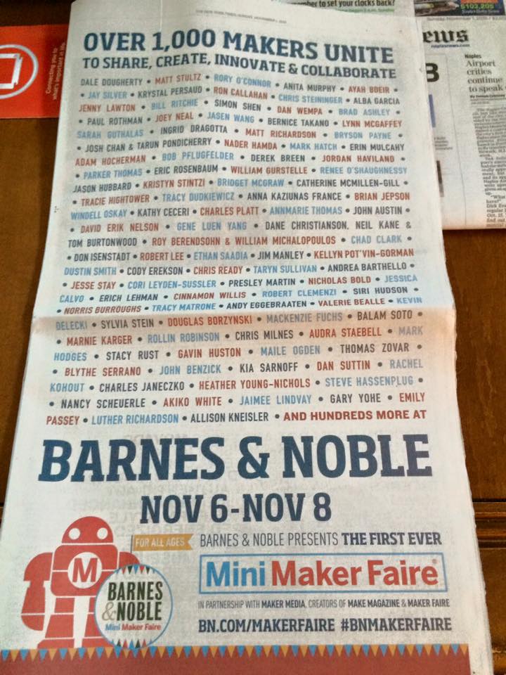 Barnes & Noble ad in NYT listing participating authors